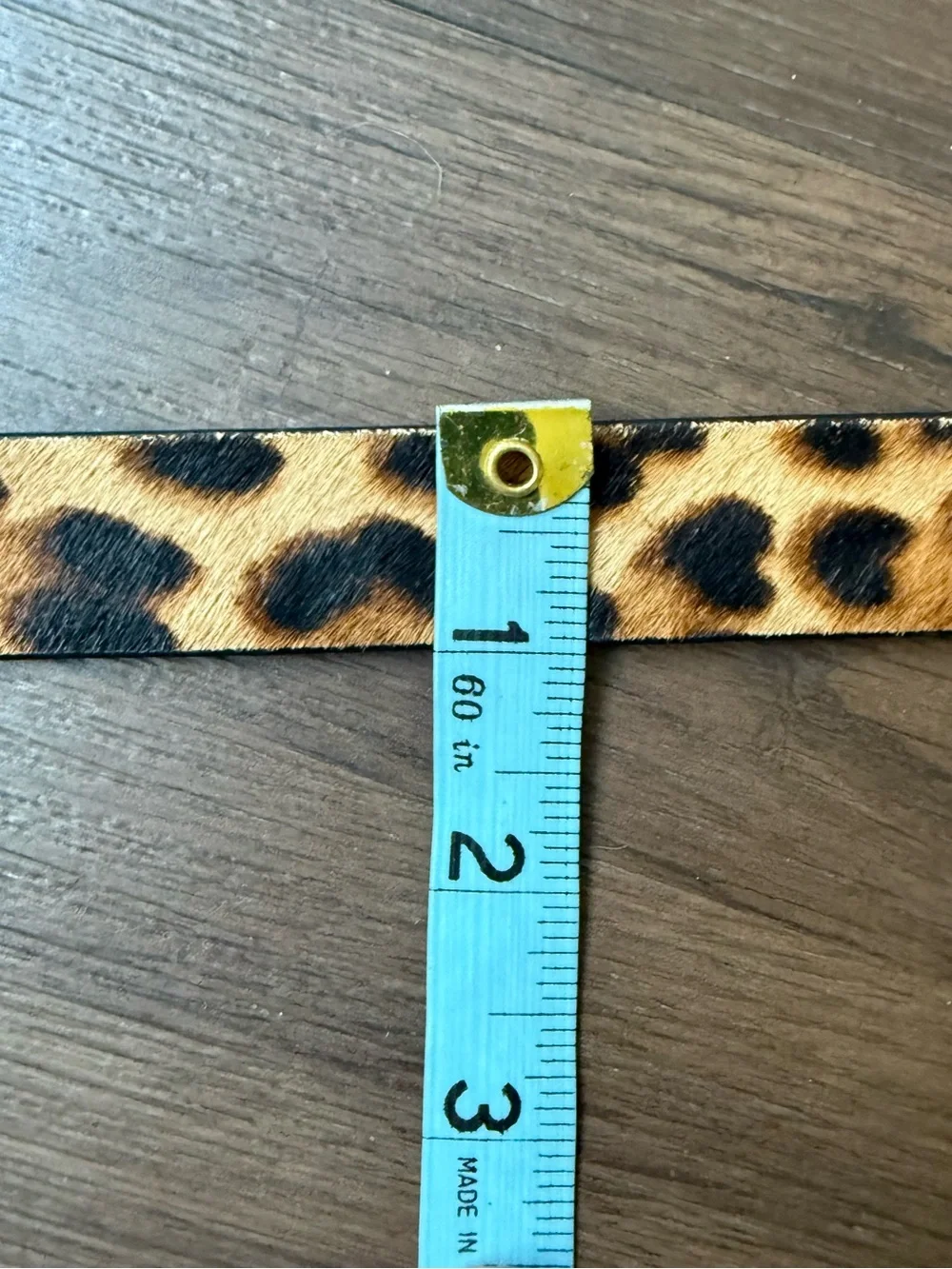 J Crew Leopard Print Pattern Calf Hair Belt Style AH687 Genuine Leather Size S/M